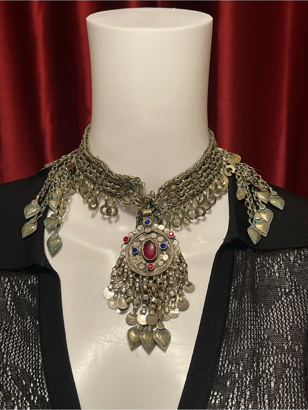 Antique Traditional Statement Tribal Choker Necklace